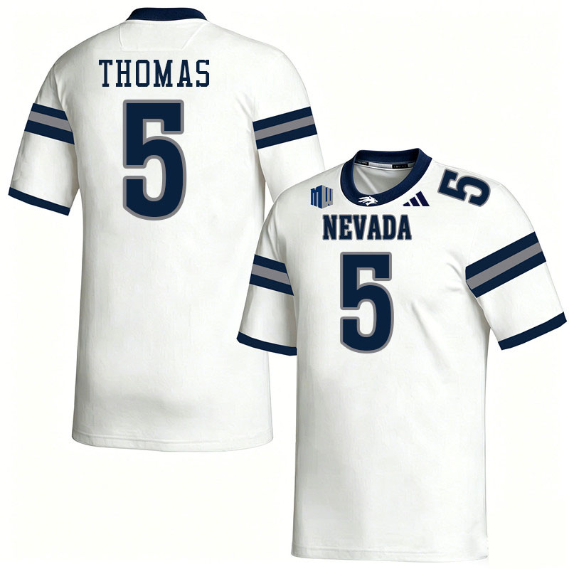 Nevada Wolf Pack #5 Dakota Thomas College Football Jerseys,Uniforms-White